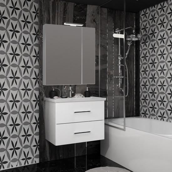 Мебель для ванны Opadiris Арабеско 70 белый глянец с зеркальным шкафом