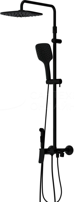 Душевая стойка Damixa Apollo DX220920300 с гигиеническим душем черная матовая